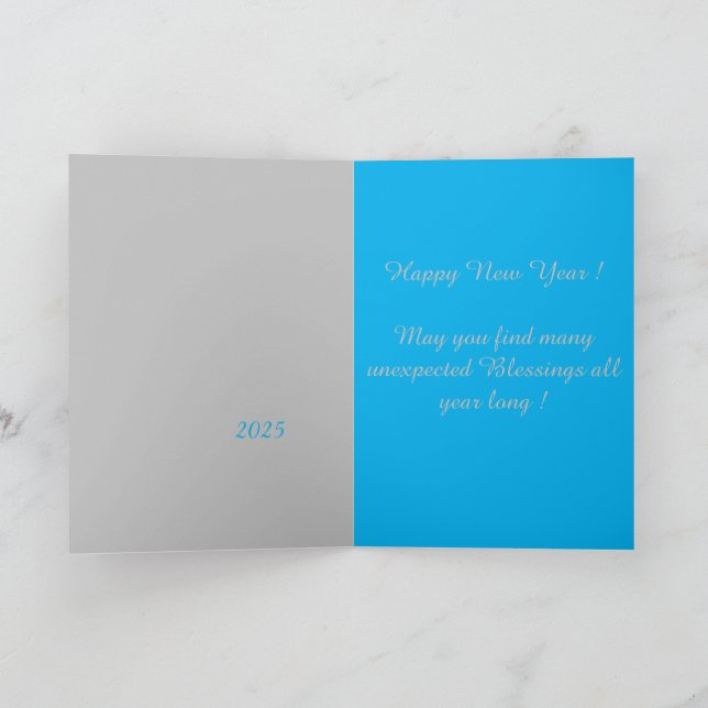Tarjeta Acuarela de colibrí: ¡Feliz Año Nuevo 2025! (Interior)