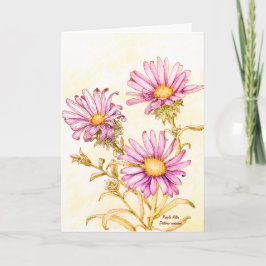 Tarjeta Acuarela de flor silvestre botánica, interior en b