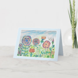 Tarjeta Acuarela De Flores Rociosas De bonito