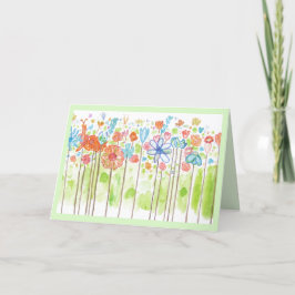 Tarjeta Acuarela De Flores Rociosas De bonito