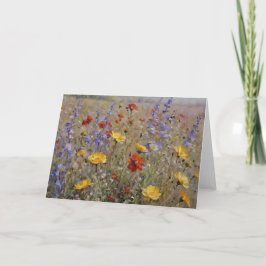 Tarjeta Acuarela de flores silvestres en blanco personaliz