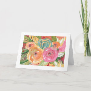 Tarjeta Acuarela de flores tropicales