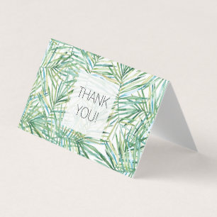 Tarjeta Acuarela de hojas verdes tropicales Gracias