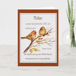 Tarjeta Acuarela de las Escrituras del Día de la Madre Cri