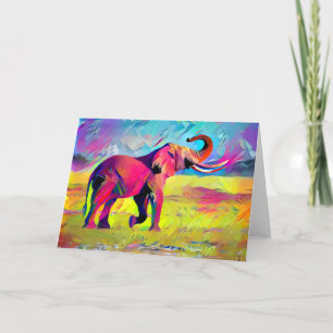Tarjeta Acuarela de Madre Elefante