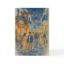 Acuarela de Mykonos Grecia