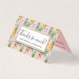 Tarjeta Acuarela de piña e hibiscus gracias