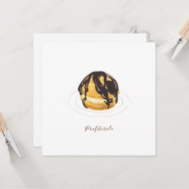 Tarjeta acuarela de Profiterole