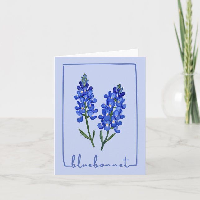 Tarjeta Acuarela de Texas Bluebonnet (Anverso)