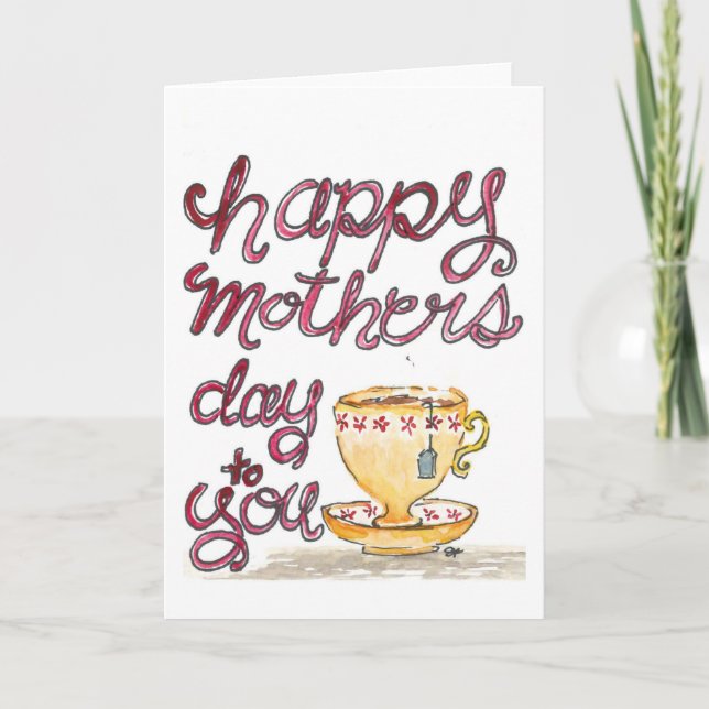 Tarjeta acuarela del día de la madre (Anverso)