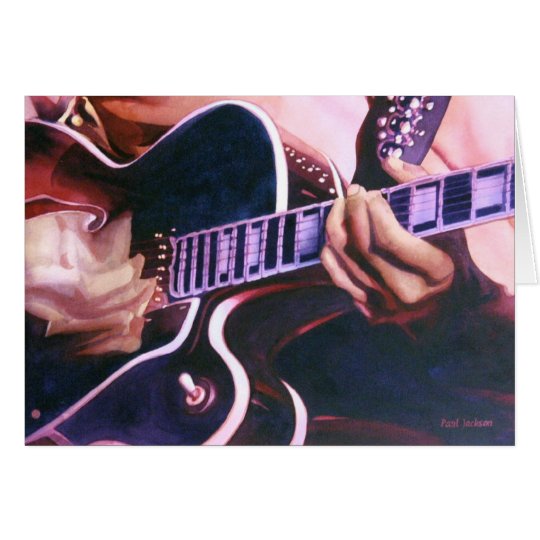 Tarjeta Acuarela del guitarrista del "virtuoso"