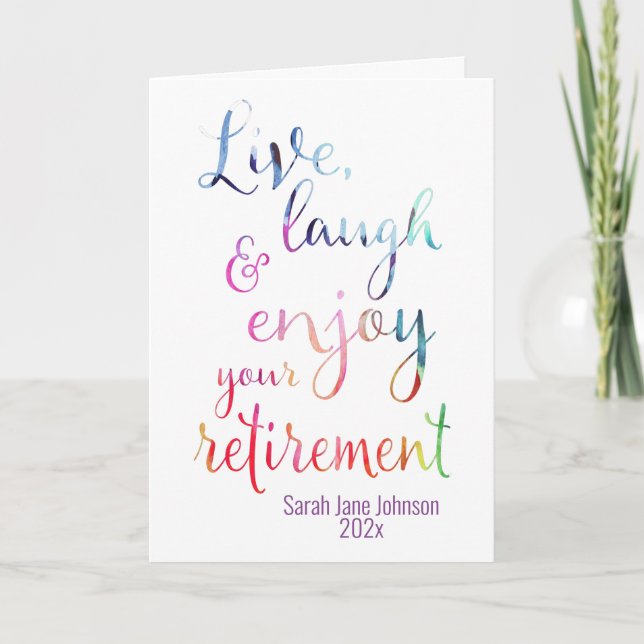 Tarjeta Acuarela Disfrute de su jubilación (Anverso)