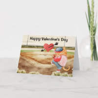 acuarela El día de San Valentín de béisbol
