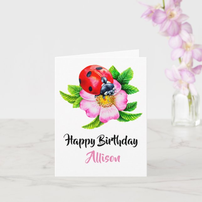 Tarjeta Acuarela Feliz Cumpleaños (Orquídea)