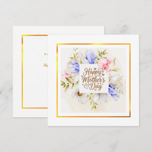 Tarjeta Acuarela Feliz Día de la Madre – Floral Elegante