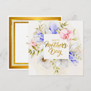 Tarjeta Acuarela Feliz Día de la Madre – Floral Elegante