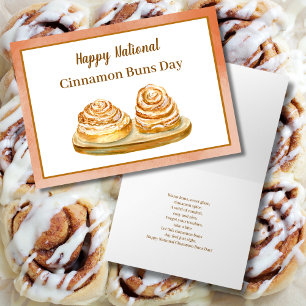 Tarjeta Acuarela Feliz Día Nacional de los Rollos de Canel