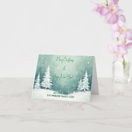 Tarjeta Acuarela Feliz Navidad y Feliz Año Nuevo