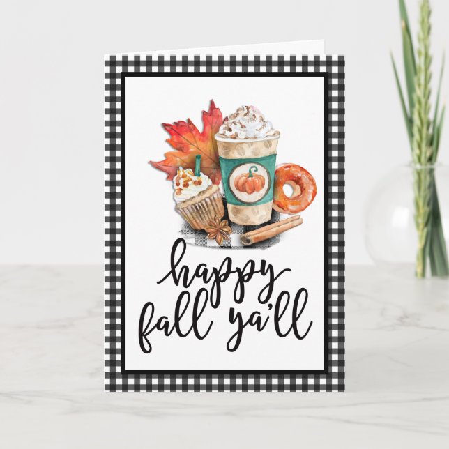 Tarjeta Acuarela Feliz otoño (Anverso)