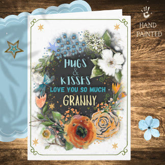 TARJETA acuarela floral Abuela te quiero
