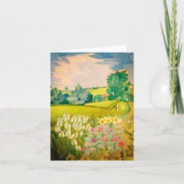 Tarjeta Acuarela floral campo personalizable