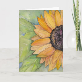 Tarjeta Acuarela floral de girasol