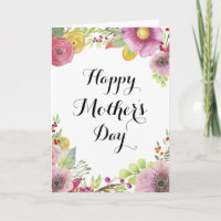 Tarjeta acuarela floral del día de la madre