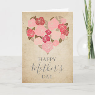 Tarjeta acuarela floral del día de la madre