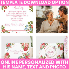 Tarjeta Acuarela Floral Elegante Día de la Madre