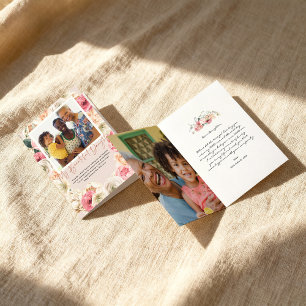 Tarjeta Acuarela Floral   Foto de hija para el Día de la M