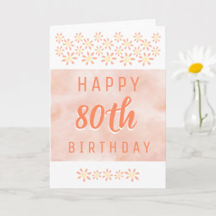 Tarjeta Acuarela floral margarita 80 cumpleaños