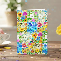 Acuarela Floral Patchwork Cumpleaños Personalizado