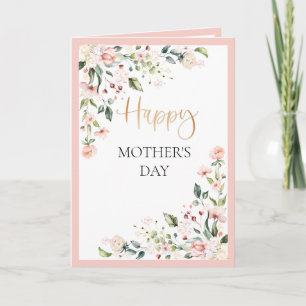 Tarjeta acuarela Floral Peach Pink Mother's Day