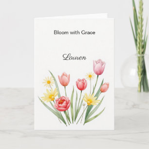 Tarjeta Acuarela floral personalizada