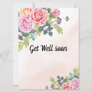 Tarjeta acuarela floral rosa elegante