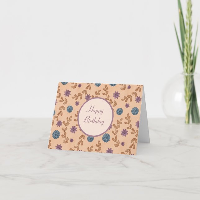 Tarjeta Acuarela Floral Vintage (Anverso)