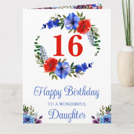 Tarjeta Acuarela Flores Brillantes de Cumpleaños de Verano