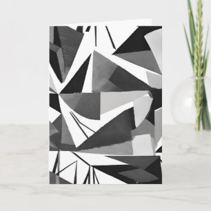 Tarjeta Acuarela geométrica moderna abstracta en blanco y 