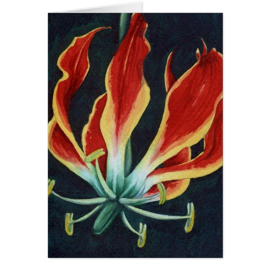 Tarjeta Acuarela gloriosa de Gloriosa Lilly