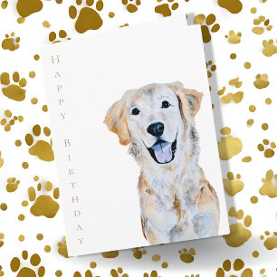 Tarjeta Acuarela Golden Retriever Dog Happy Birday