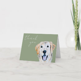 Tarjeta Acuarela Golden Retriever Dog Sage Gracias