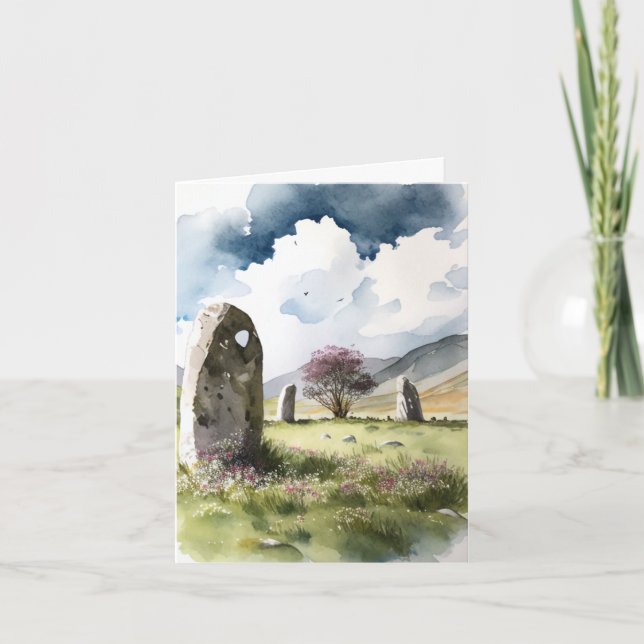 Tarjeta Acuarela Gracias - Castlerigg Stone Circle (Anverso)