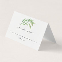 Acuarela Hojas Botánicas Asientos de Escort Boda