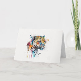 Tarjeta Acuarela jaguar