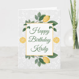 Tarjeta Acuarela Limones Sicilianos Feliz Cumpleaños