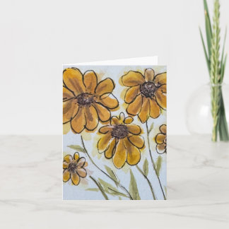 Tarjeta acuarela marrón marrón naranja - blanco