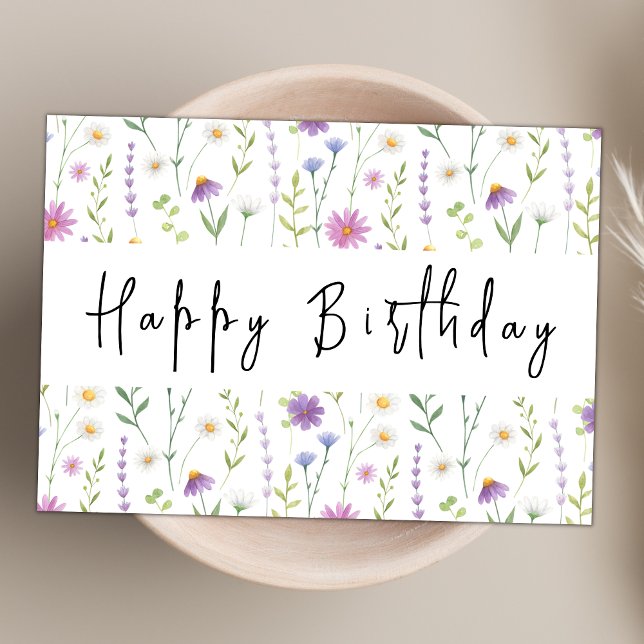 Tarjeta Acuarela moderna Tema de las flores silvestres Fel (Subido por el creador)