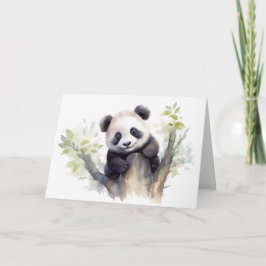 Tarjeta Acuarela Panda Bear Cumpleaños