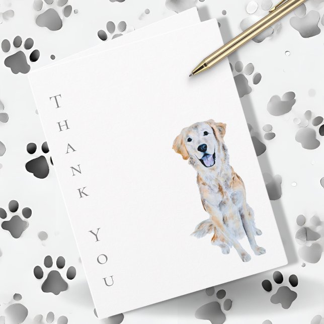 Tarjeta Acuarela Perro recuperador de oro gracias (Subido por el creador)