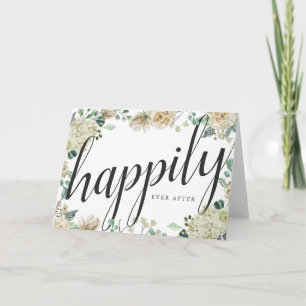 Tarjeta Acuarela poner crema floral feliz nunca después de